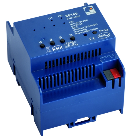 KNX Aktor 12-24V Reiheneinbau mehrfarbig